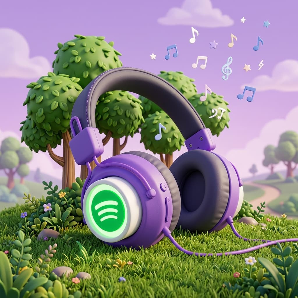 Spotify Headphones Footer Artwork